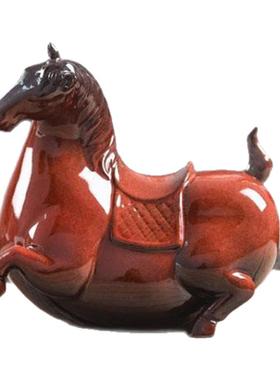 紫泉涧茶宠摆件唐马白瓷茶具