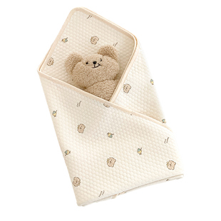 新生儿包巾针织棉包单初生宝宝襁褓巾春秋盖巾婴儿包裹巾产房包被