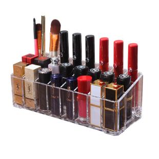 透明加深口红收纳盒化妆护肤品唇膏釉彩桌面收纳盒口红格展示架