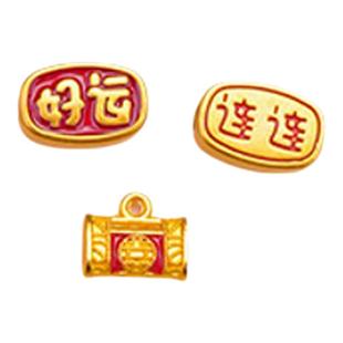 沙金diy配件盘缠手串隔珠配饰手链金珠配珠黄金色手绳串珠转运珠