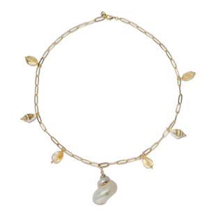 A ray of sunlight月光螺项链女小众高级设计感海边度假风锁骨链