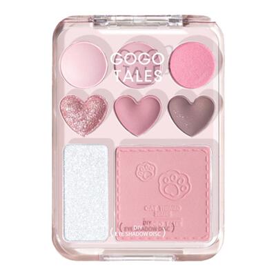 gogotales戈戈舞爱心眼影盘腮红高光一体盘焦糖粉棕大地色平价女