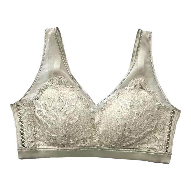 古妃正品蚕丝健康养护内衣女大胸显小薄款无钢圈宽肩带乳胶文胸罩