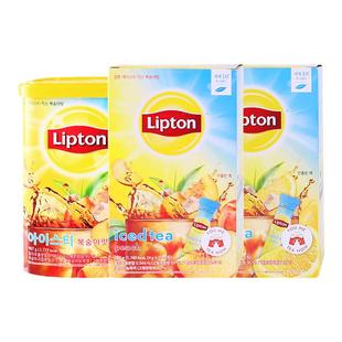 韩国进口立顿水蜜桃柠檬味冰红茶速溶冲调固体饮料茶粉冷热冲饮品