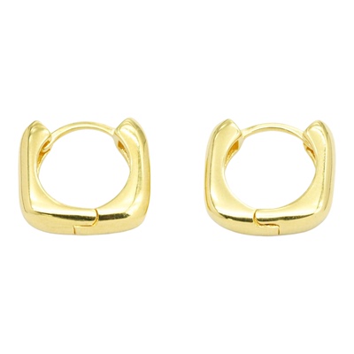 18k金方形耳扣女经典时尚高级感