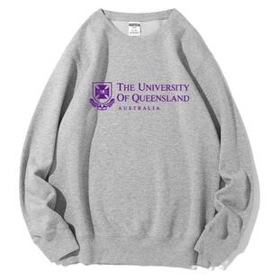 昆士兰大学圆领卫衣Queensland纪念品UQ外套加绒留学生校友会礼物
