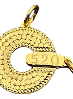 S925纯银镀金光亮蜂巢圆牌吊坠