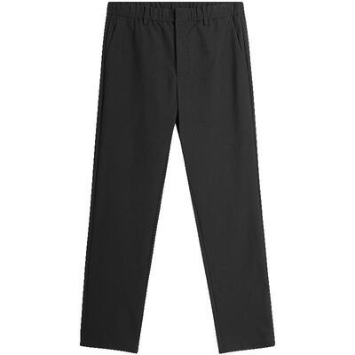 EHE男装 秋季新款竖条纹肌理松紧腰考究合身针织休闲长裤