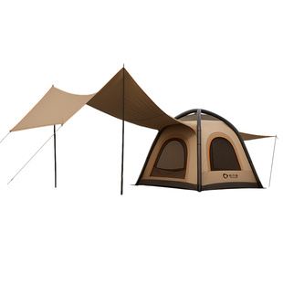 轻行者户外自动充气露营帐篷过夜防雨装备公园大天幕沙滩防晒帐篷