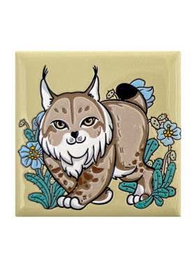 荒漠猫猞猁藏狐黑颈鹤高山兀鹫瓷砖冰箱贴高原动物生态文创