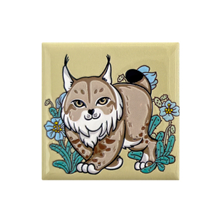 荒漠猫猞猁藏狐黑颈鹤高山兀鹫瓷砖冰箱贴高原动物生态文创