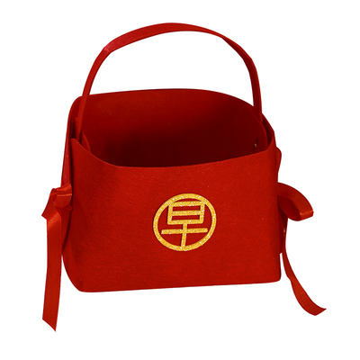 中式结婚早生贵子提篮压床摆件