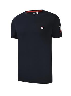 FILA斐乐男子短袖T恤2023夏新款基础简约网球运动针织短袖衫