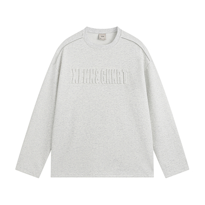 GKKRT潮牌字母钢印加绒长袖T恤