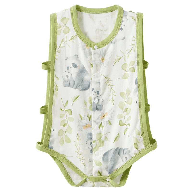 威尔贝鲁宝宝琵琶包屁衣夏装薄款连体衣无袖背心哈衣新生婴儿衣服