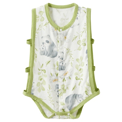 威尔贝鲁宝宝琵琶包屁衣夏装薄款连体衣无袖背心哈衣新生婴儿衣服