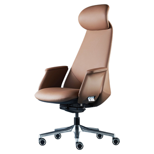 温迪意式极简真皮老板办公椅书房电脑椅牛皮大班椅总裁座椅可躺