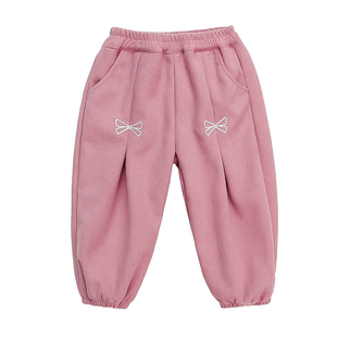 女童裤子秋冬款2025新款中小童洋气宽松长裤儿童春季灯芯绒休闲裤