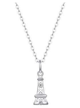 巴黎铁塔D色VVS级莫桑钻S925项链