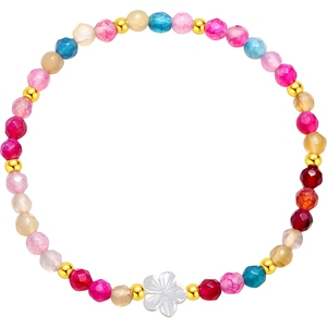 潮宏基好事发生囍乐足金玉髓贝壳手链黄金手串5D硬金礼物送女友