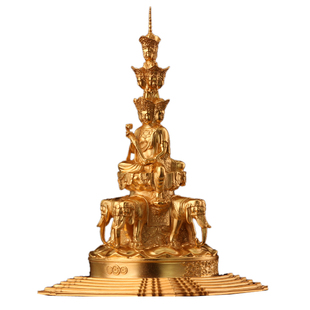 纯银摆件娥嵋山金顶十方普贤菩萨足金999家居摆放装饰可订纯金