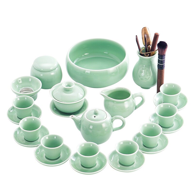 青瓷陶瓷功夫茶具套装小清新