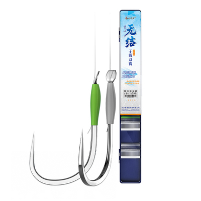 刘志强无结子线双钩鲢关东改良狼牙绑好成品大物鱼钩竞技黑坑鲢鳙