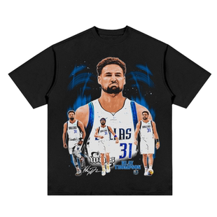 独行侠Klay Thompson克莱汤普森潮牌篮球短袖T恤高街复古水洗做旧