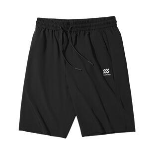 HLA/海澜之家运动短裤男士夏季新款爸爸男裤弹力冰丝速干休闲中裤