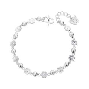 顺钦银楼S990纯银手链女设计感春芳韵足银手饰春夏森系闺蜜款礼物