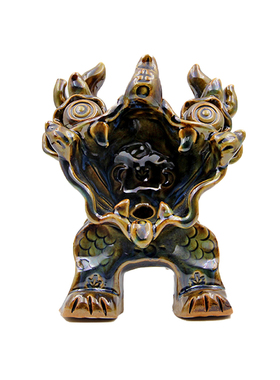 云南大理非遗龙焱大号瓦猫摆件