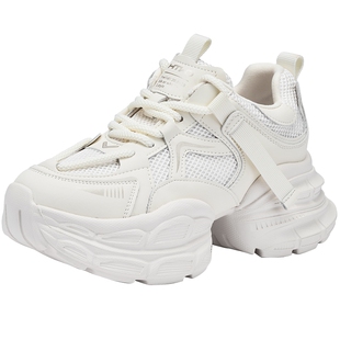 热风运动休闲鞋女2026年春季新款厚底增高老爹鞋百搭小个子女鞋子