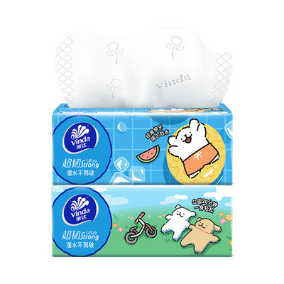 维达小狗超韧3层100抽湿水抽纸