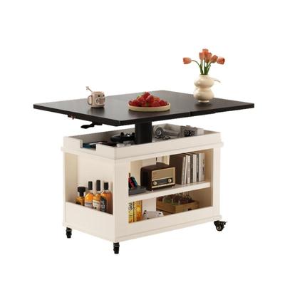 三梦实木移动边几升降折叠小桌子