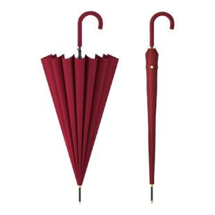 结婚用红伞一对16骨自动雨伞长杆大号直杆双人伞长柄伞定制logo
