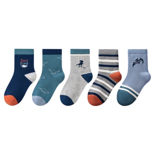 七巧板儿童袜子男童秋冬棉袜冬款纯棉无骨舒适中筒袜男孩学生短袜