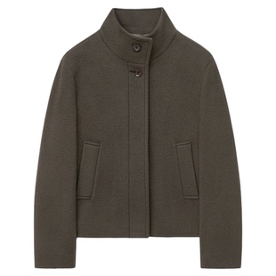 INSILENCE女士25秋季简约温暖舒适实穿立领气质短款大衣MUSINSA