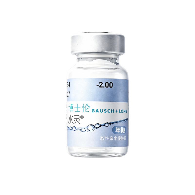 博士伦隐形近视眼镜缤纷水灵盈透年抛1片装透明水润舒适官网正品