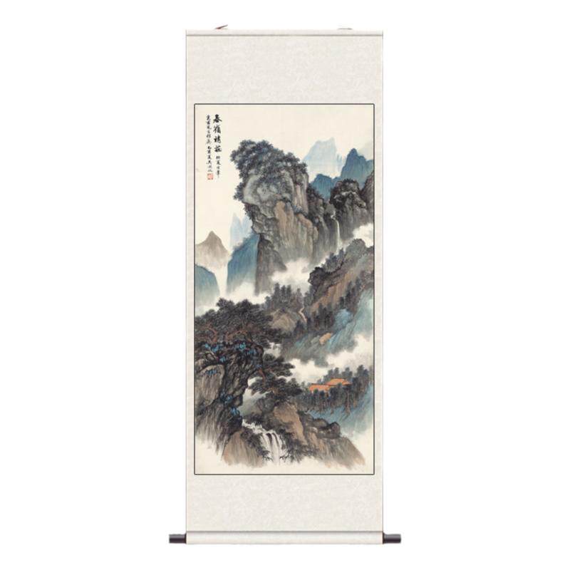 茶楼装饰沙发背景画字画