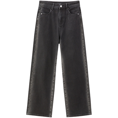 太平鸟女装秋季时尚气质侧影洗水牛仔裤A3HAE3431