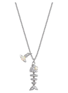 鱼骨土星项链女锁骨链高级感