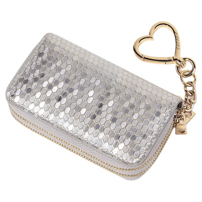 卡秀小众设计蜂窝纹牛皮双层钥匙