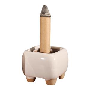 艾条底座家用插艾草蚊香棒接灰盘陶瓷熏香炉子托盘固定点艾灸柱架