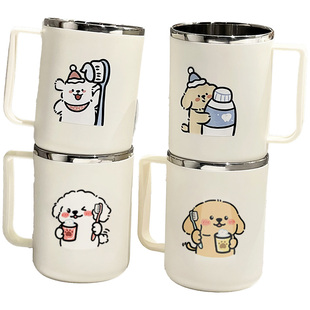 304不锈钢洗漱口杯防霉抗菌家用刷牙杯子牙缸可爱牙刷杯情侣一对