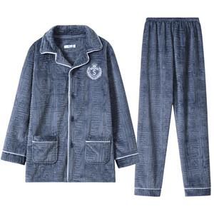 睡衣男款冬季珊瑚绒秋冬款家居服