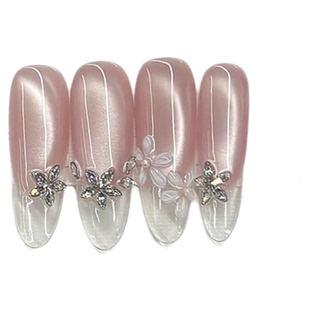 kaniu/卡妞美甲冰花平底马眼锆石钻材料网红新款纯欲裸色指甲装饰