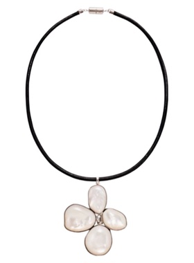 丁香花系列贝壳皮绳项链