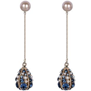 CAROMAY复古巴洛克耳环气质女耳夹长款流苏耳坠高级感春夏耳饰潮