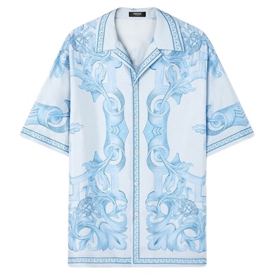 【季末优惠】VERSACE/范思哲 男士Architectural Baroque真丝衬衫