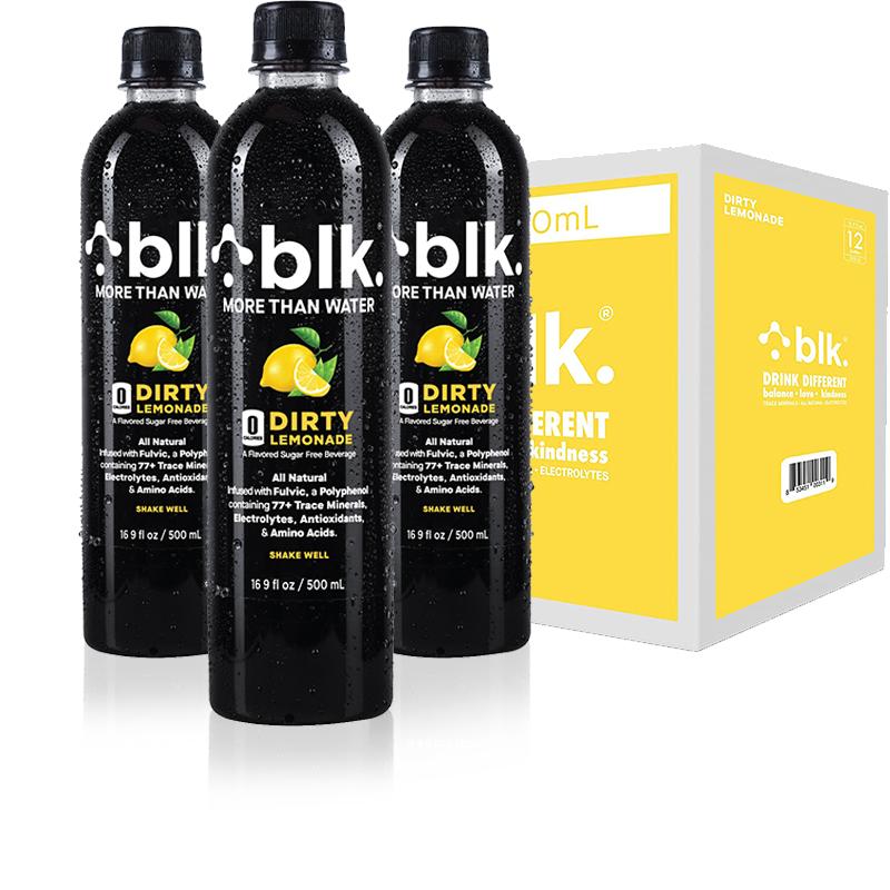 BLK黑水美国原箱进口饮用水黑色富里酸矿泉水樱桃味500ml*12瓶/箱